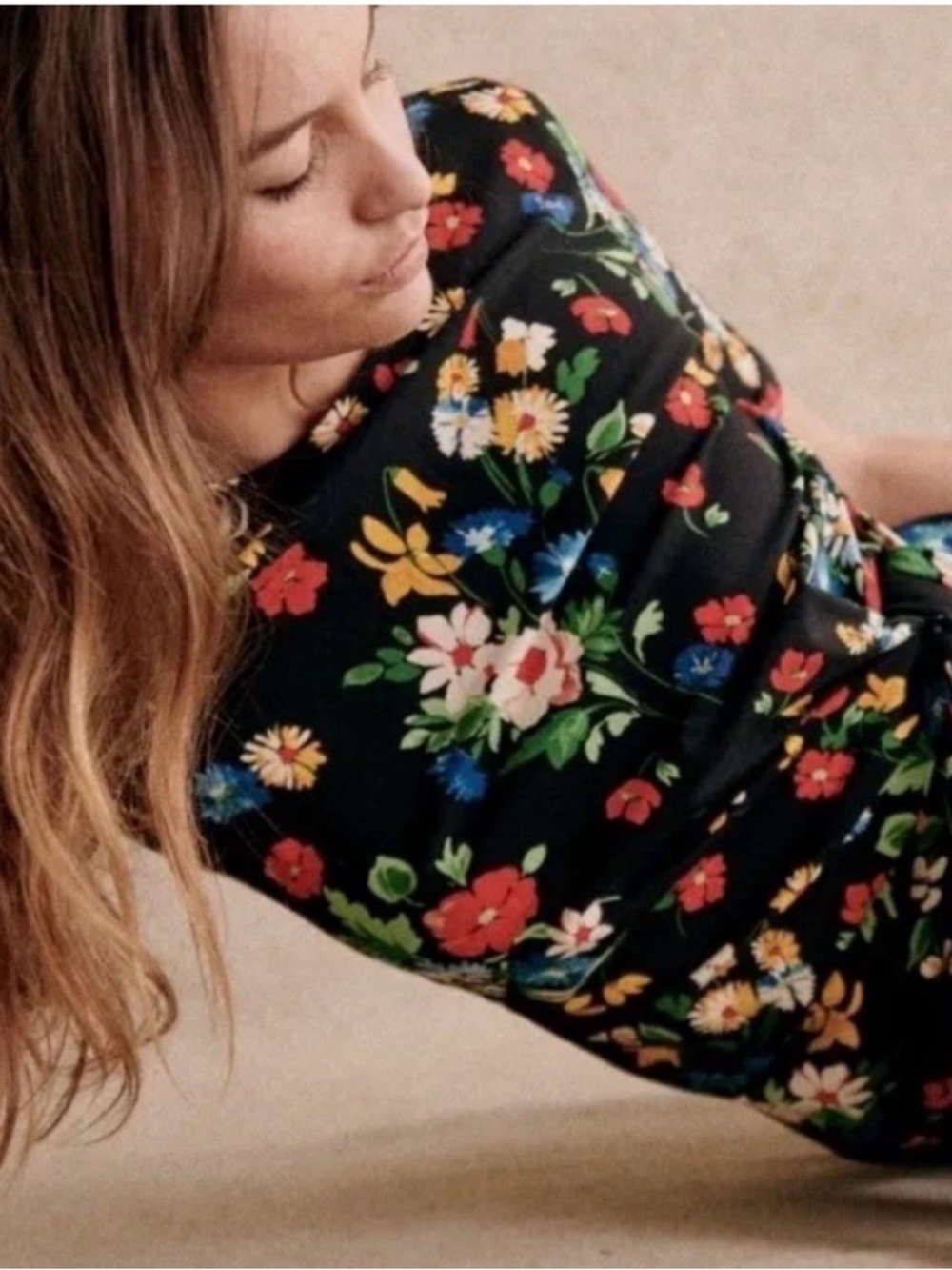 Sezane Pippa Dress Fleurs Multico - Size M - Picture 4 of 13